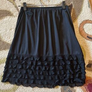 Elegant Black Ruffled Chemise